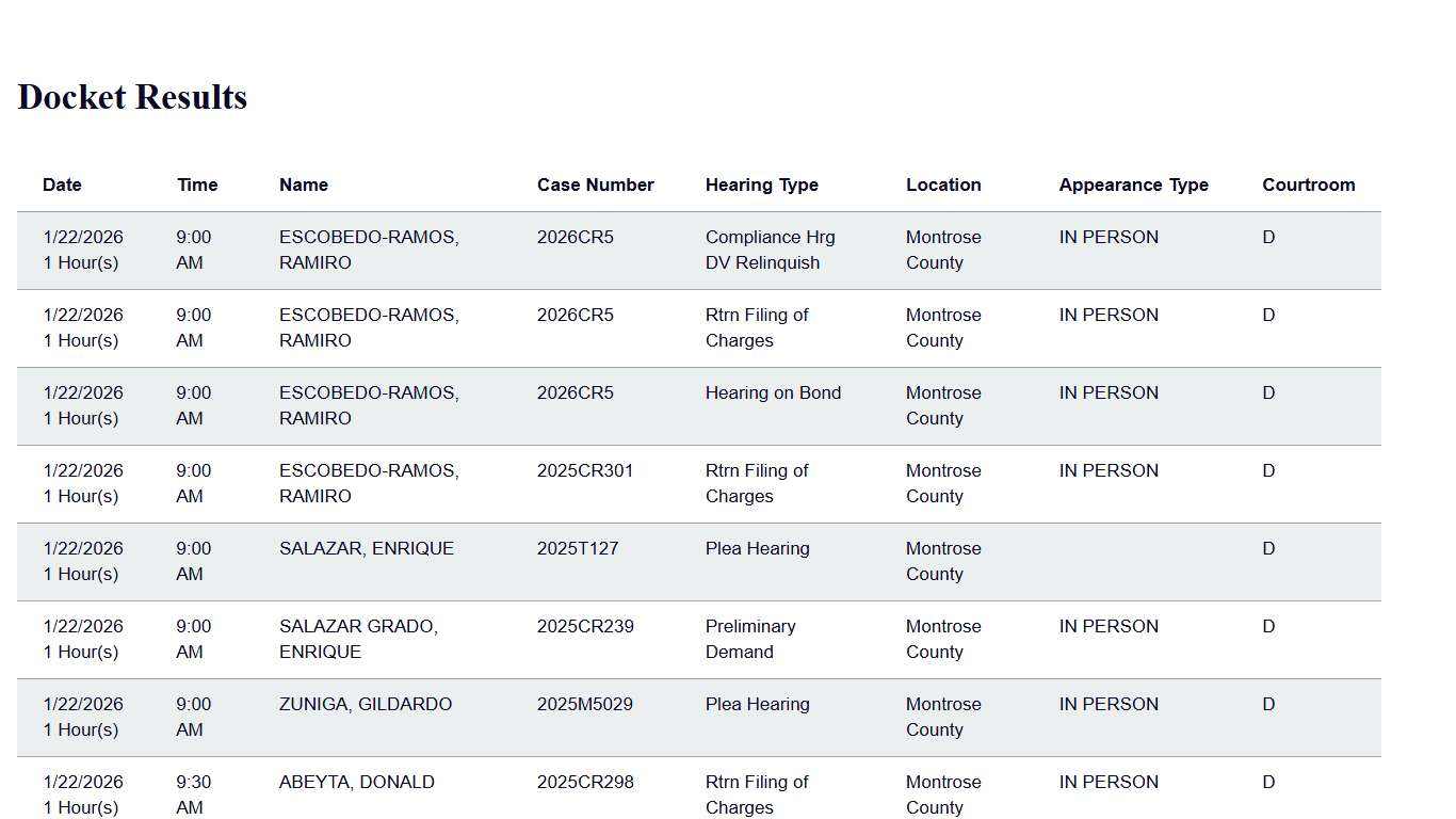 Docket Print Results | Colorado Judicial Branch